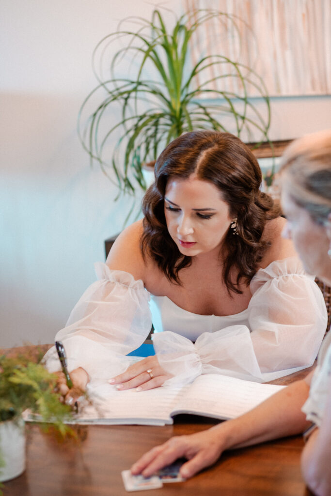 signing wedding certificate