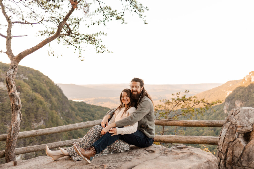 Cloudland Canyon overlook adventure couple session | Georgia couple photographer