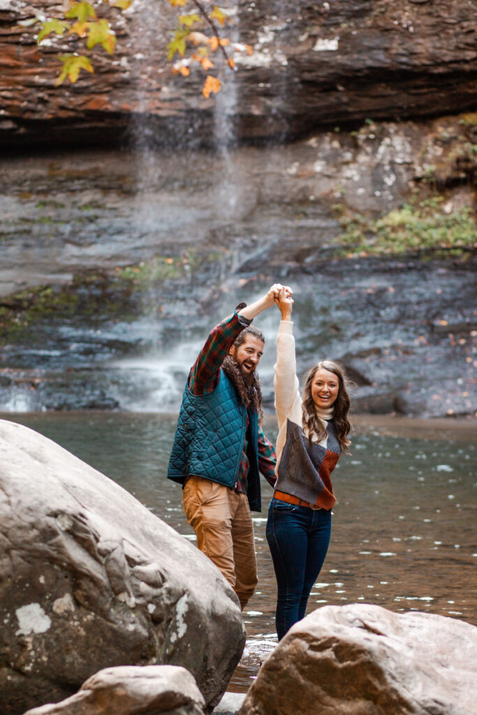 Cloudland Canyon adventure couple session | Georgia couple photographer