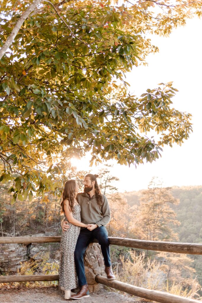 Cloudland Canyon overlook adventure couple session | Georgia couple photographer