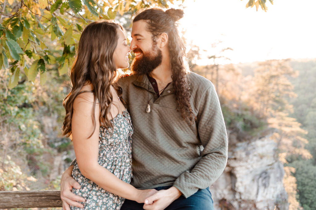 Cloudland Canyon overlook adventure couple session | Georgia couple photographer