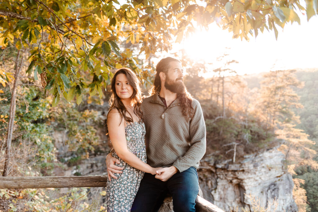 Cloudland Canyon overlook adventure couple session | Georgia couple photographer