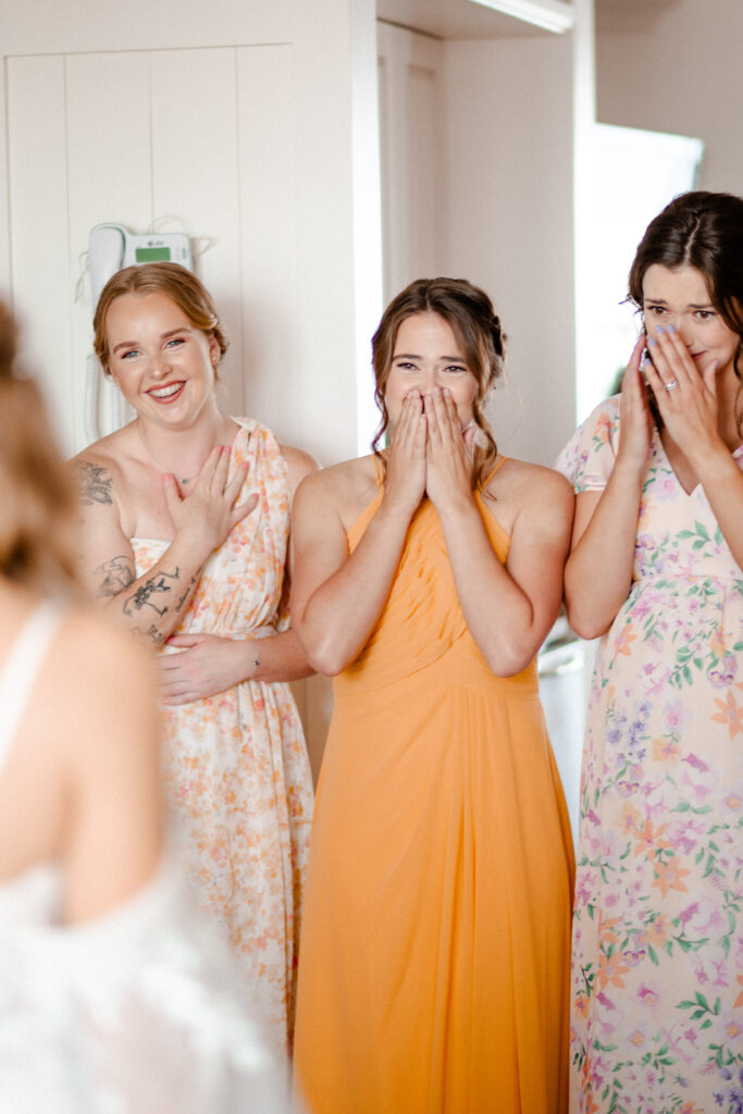 first look bridesmaids destination wedding