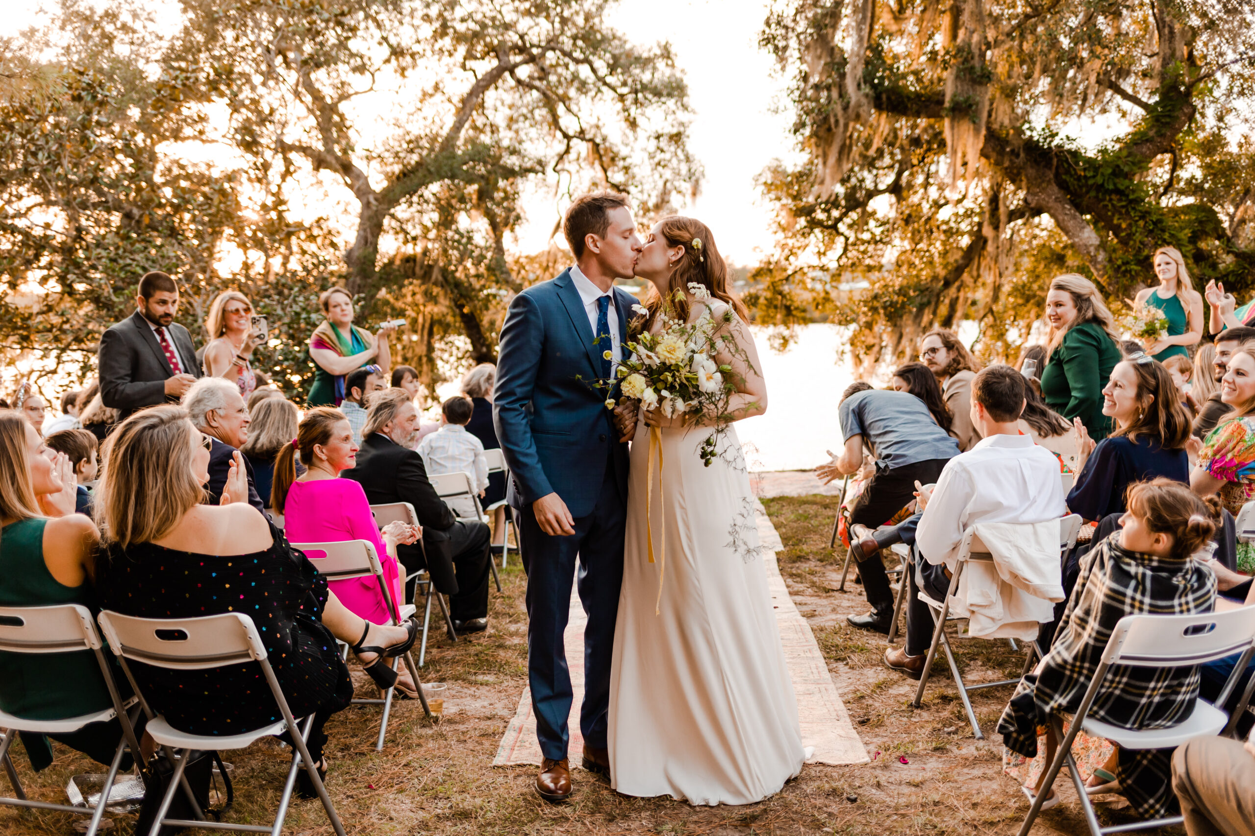 Romantic sunset backyard wedding | Alabama wedding photographer