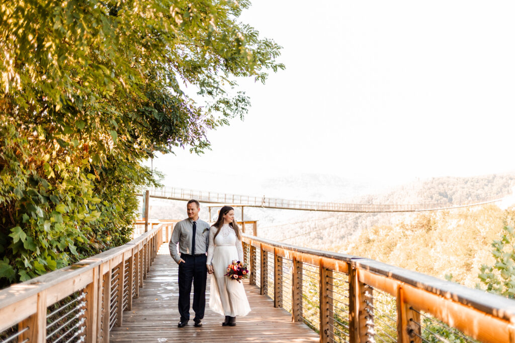 Couple poses for newlyweds | Chattanooga wedding photographer