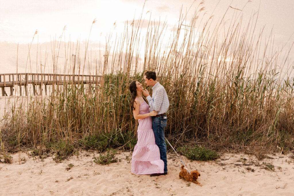 Beachy sunset couple session | Alabama couple photographer